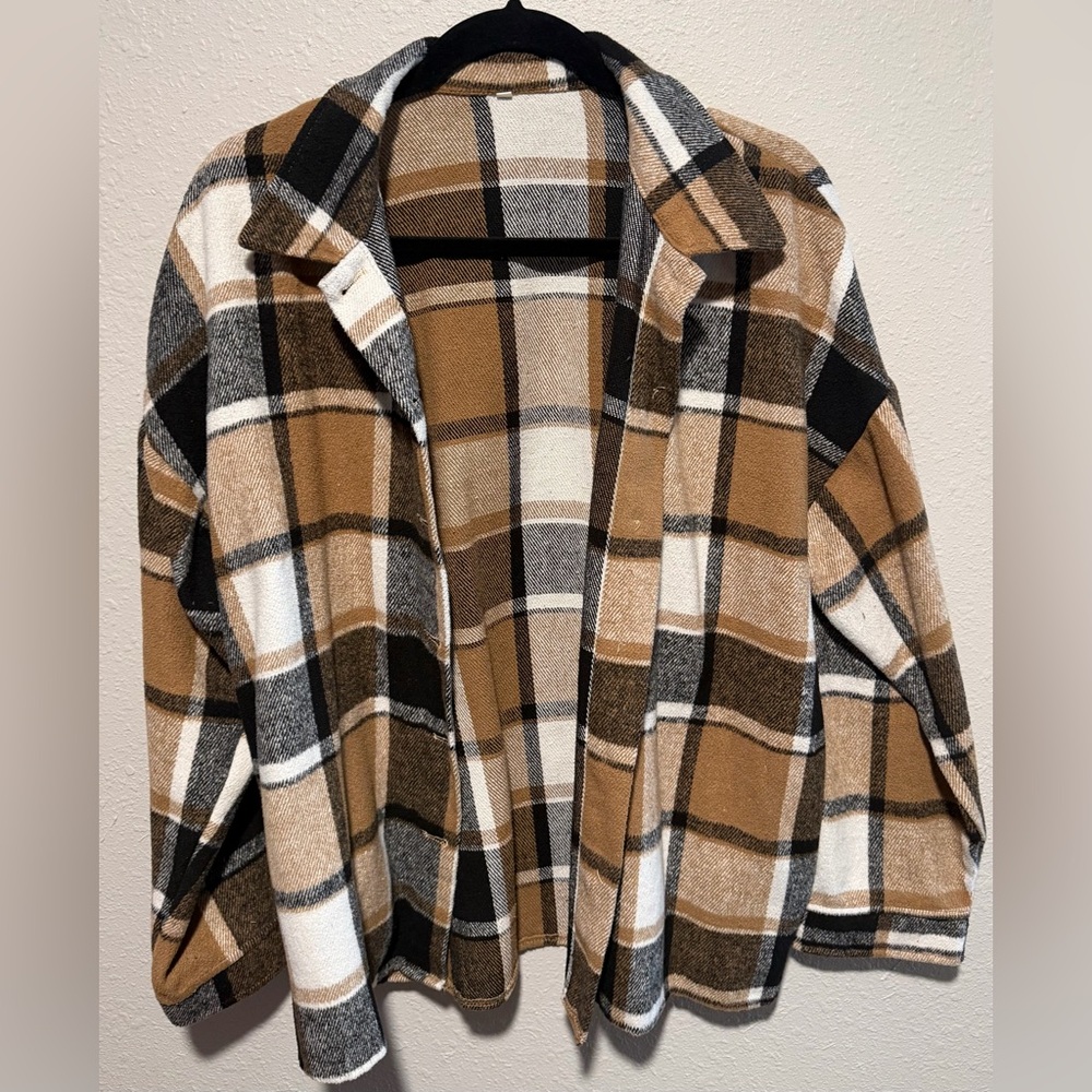Plaid Women's Jacket in Brown and Black